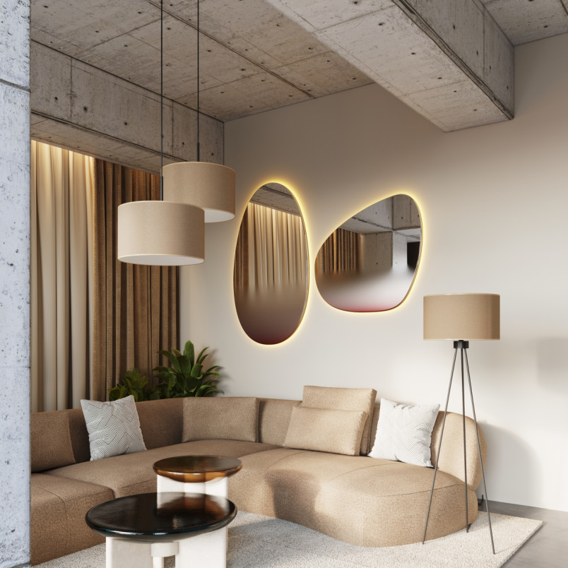 Lampa wisząca Sollux Nevia taupe | Oświetlenie do salonu