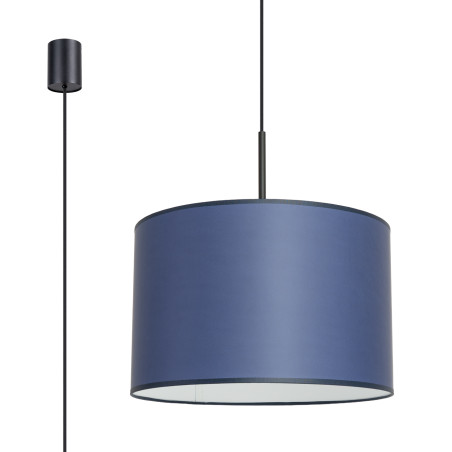 Lampa wisząca Sollux Nevia, granatowa, 40cm - Eleganckie oświetlenie