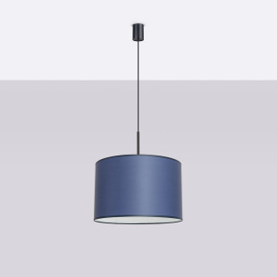 Lampa wisząca Sollux Nevia, granatowa, 40cm - Eleganckie oświetlenie