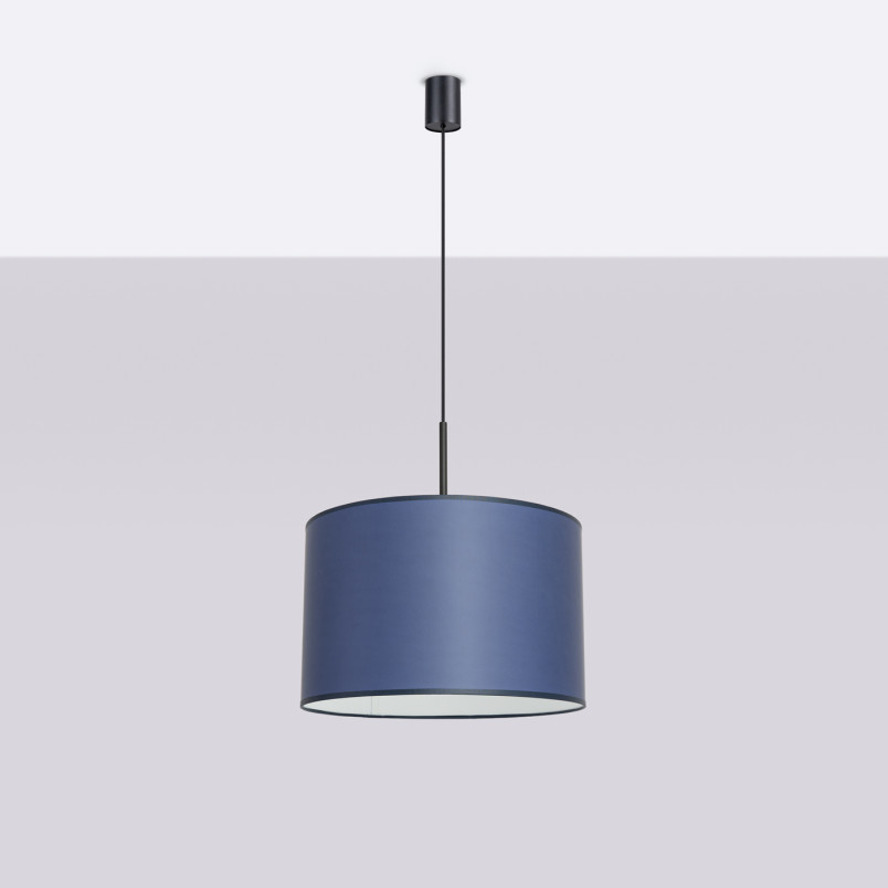 Lampa wisząca Sollux Nevia, granatowa, 40cm - Eleganckie oświetlenie