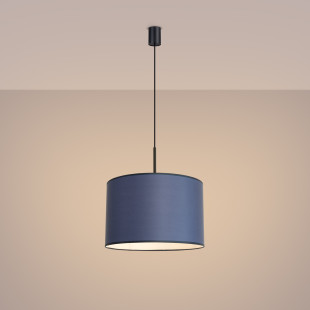 Lampa wisząca Sollux Nevia, granatowa, 40cm - Eleganckie oświetlenie