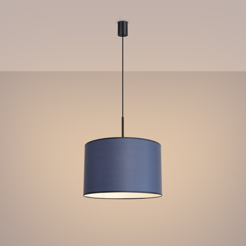 Lampa wisząca Sollux Nevia, granatowa, 40cm - Eleganckie oświetlenie