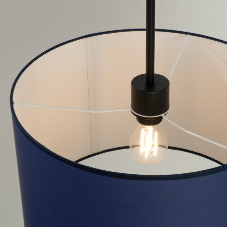 Lampa wisząca Sollux Nevia, granatowa, 40cm - Eleganckie oświetlenie