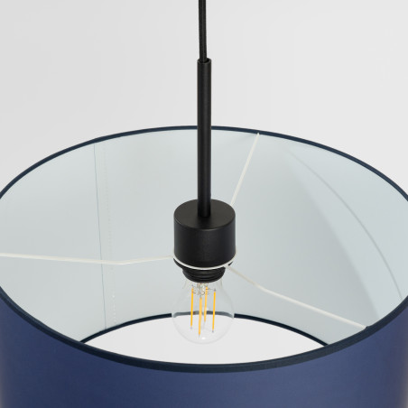 Lampa wisząca Sollux Nevia, granatowa, 40cm - Eleganckie oświetlenie