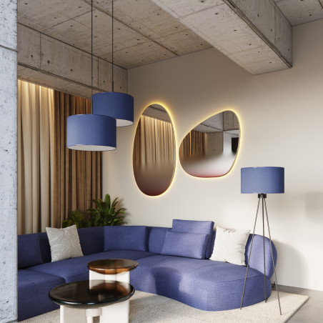 Lampa wisząca Sollux Nevia, granatowa, 40cm - Eleganckie oświetlenie