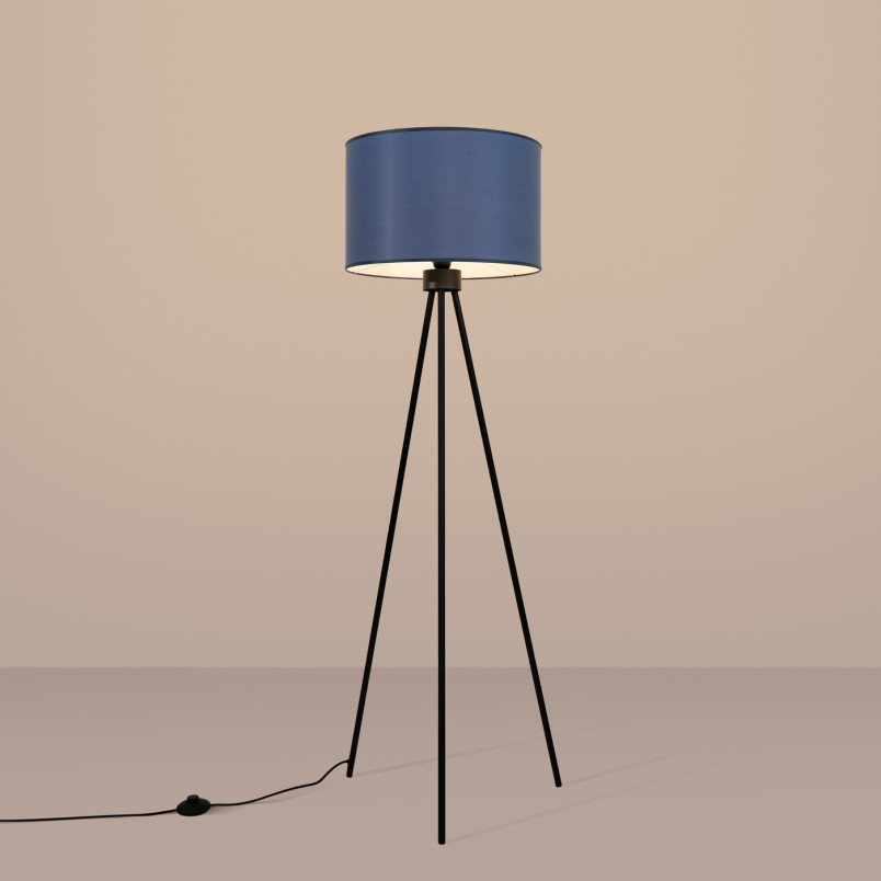 Lampa podłogowa Sollux Nevia, granat, 135cm - Elegancki design