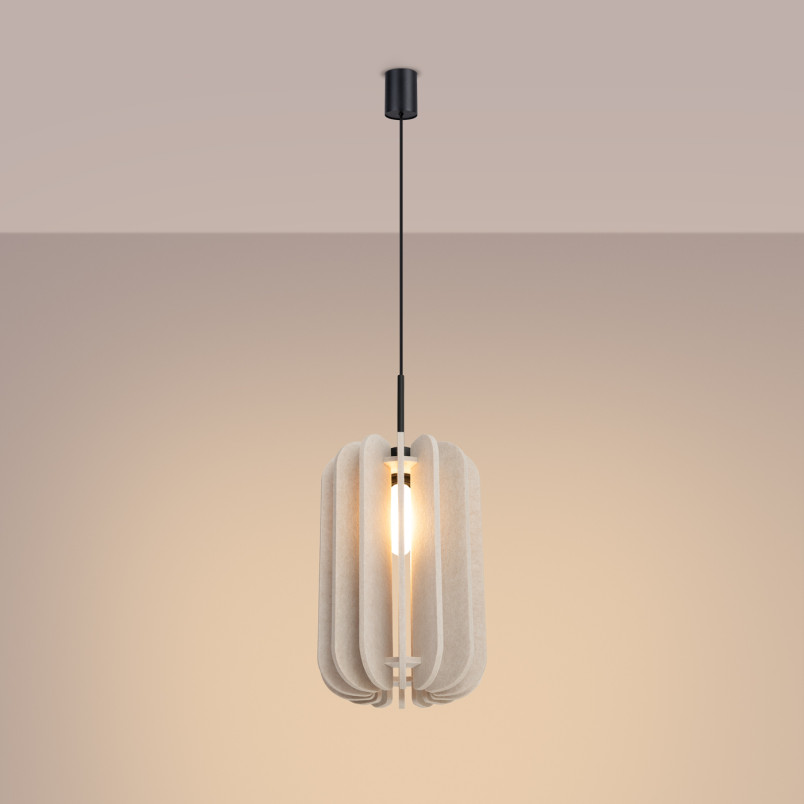 Lampa wisząca filcowa Mula beżowa Sollux | Oświetlenie do salonu