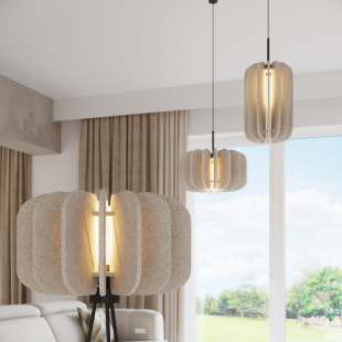 Lampa wisząca filcowa Mula beżowa Sollux | Oświetlenie do salonu