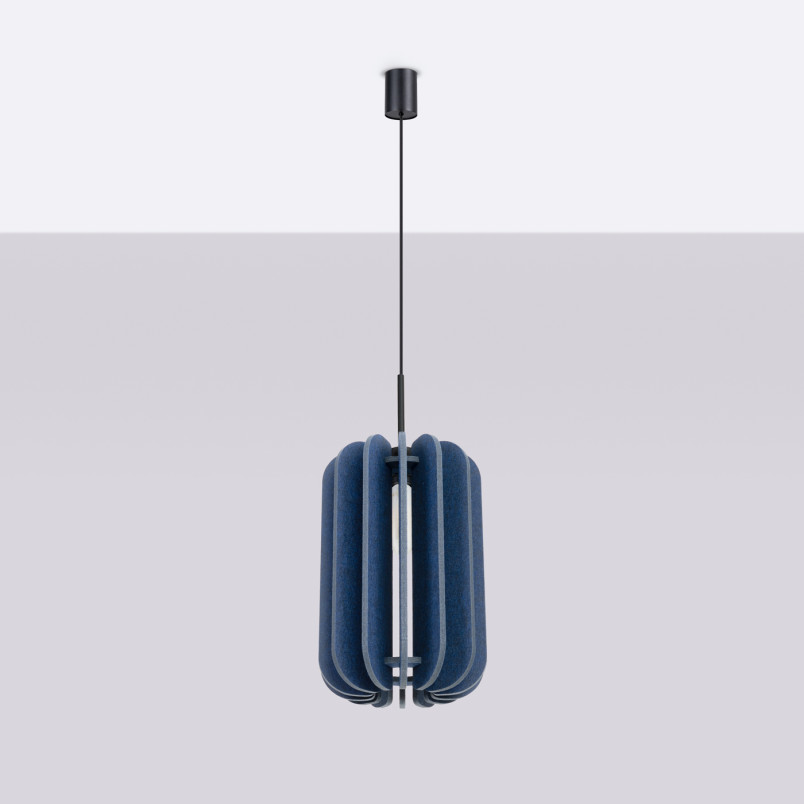 Lampa wisząca filcowa Mula | Sollux - Granatowa, 27cm