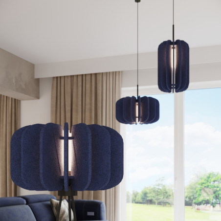 Lampa wisząca filcowa Mula | Sollux - Granatowa, 27cm