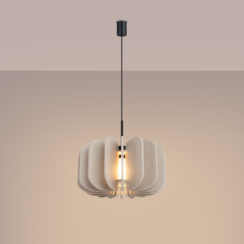 Lampa wisząca filcowa Mula 45cm beżowa Sollux - Odkryj ciepło i styl!
