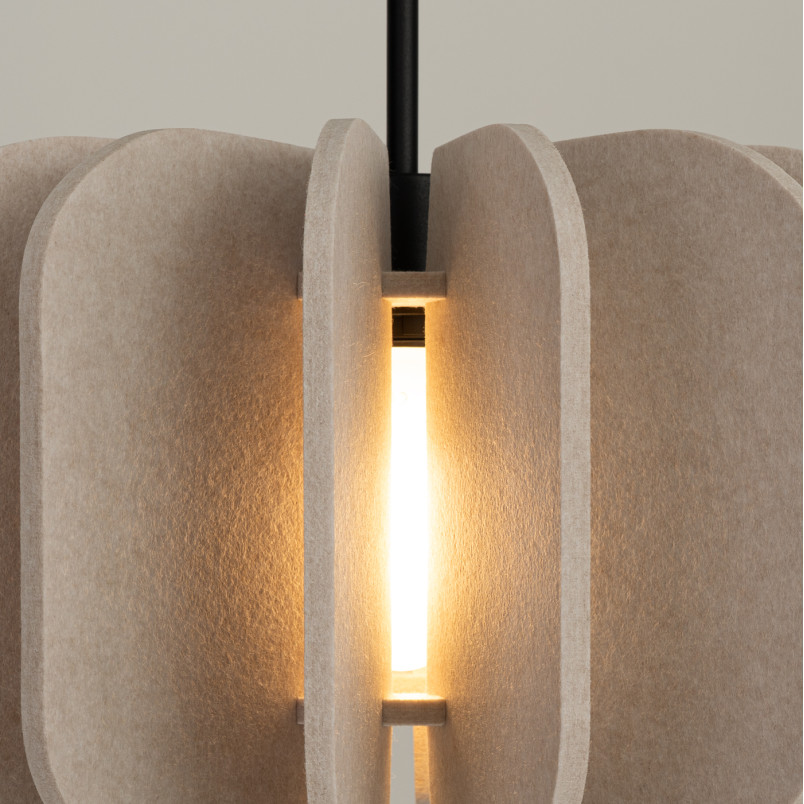 Lampa wisząca filcowa Mula 45cm beżowa Sollux - Odkryj ciepło i styl!