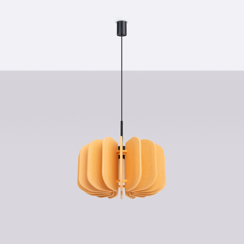 Lampa wisząca filcowa Mula 45cm żółta - Sollux | Oświetlenie