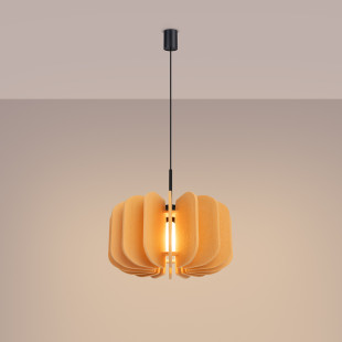 Lampa wisząca filcowa Mula 45cm żółta - Sollux | Oświetlenie
