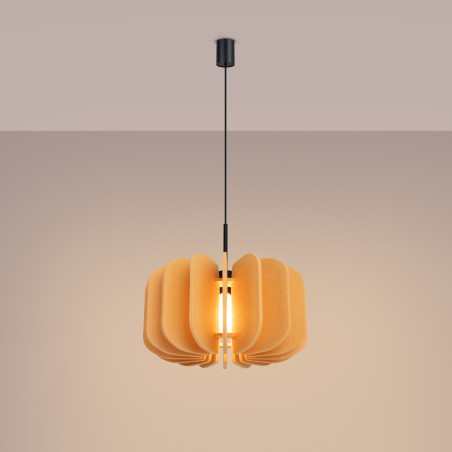Lampa wisząca filcowa Mula 45cm żółta - Sollux | Oświetlenie