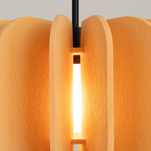 Lampa wisząca filcowa Mula 45cm żółta - Sollux | Oświetlenie