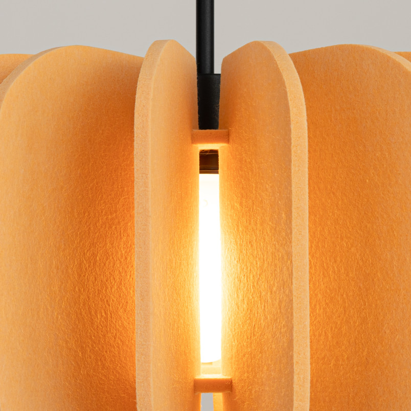Lampa wisząca filcowa Mula 45cm żółta - Sollux | Oświetlenie
