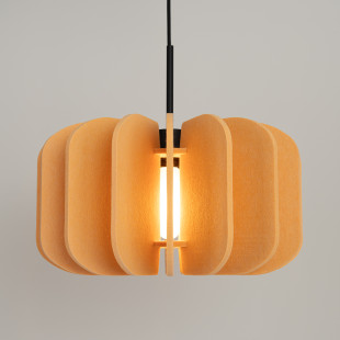 Lampa wisząca filcowa Mula 45cm żółta - Sollux | Oświetlenie