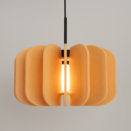 Lampa wisząca filcowa Mula 45cm żółta - Sollux | Oświetlenie