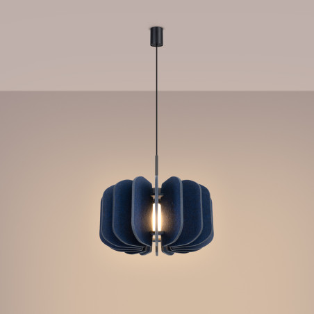 Lampa wisząca filcowa Mula 45cm granatowa - Sollux | Sklep