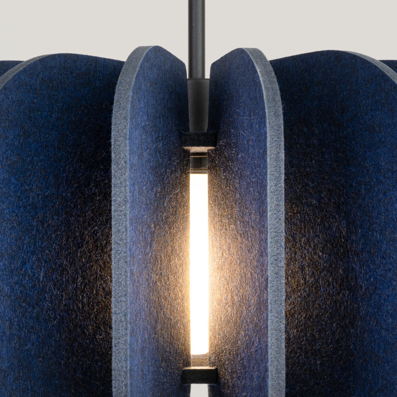 Lampa wisząca filcowa Mula 45cm granatowa - Sollux | Sklep