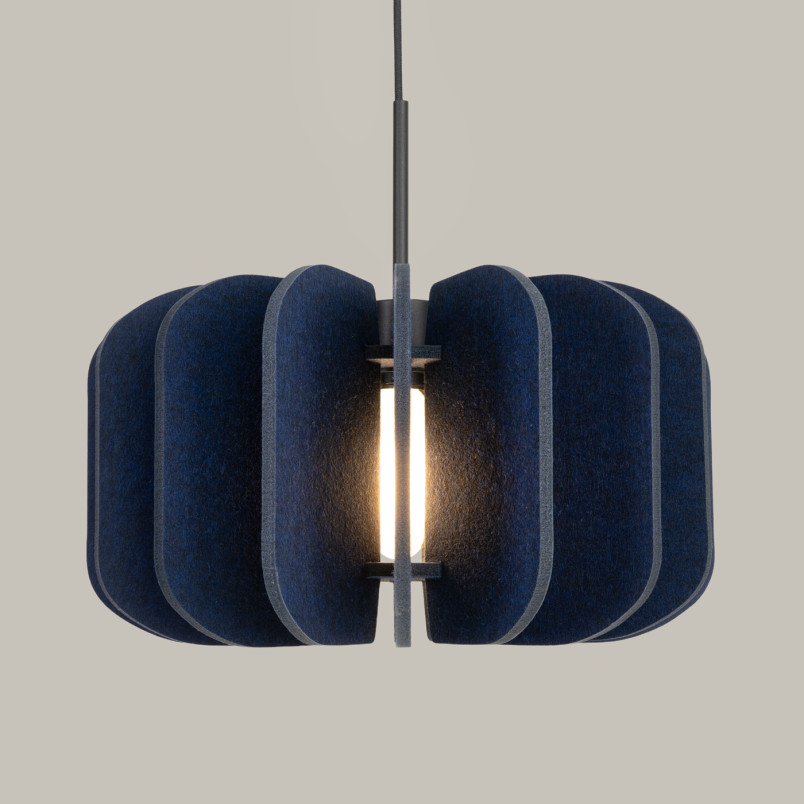 Lampa wisząca filcowa Mula 45cm granatowa - Sollux | Sklep