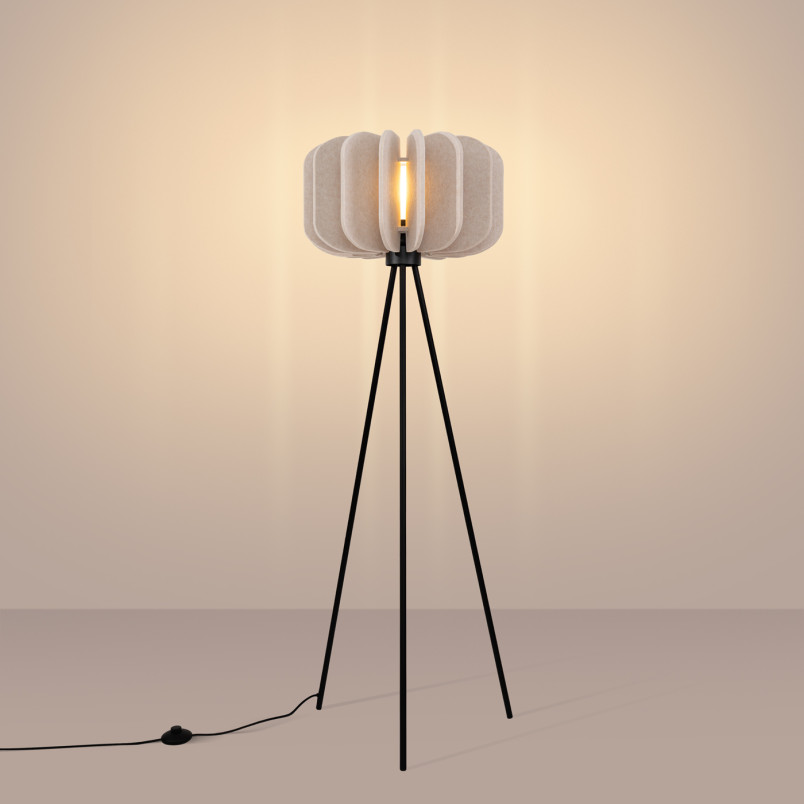 Lampa podłogowa Mula Sollux - Beżowa, Filcowa | Kup Teraz