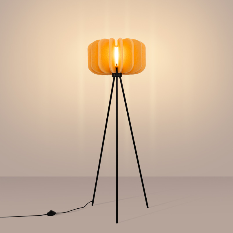 Lampa podłogowa Mula żółta - Sollux | Nowoczesny design