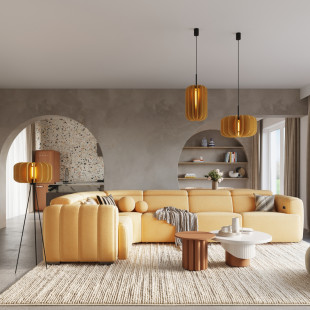 Lampa podłogowa Mula żółta - Sollux | Nowoczesny design