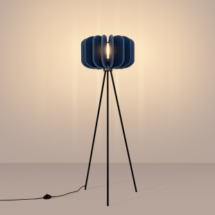 Lampa podłogowa Mula Sollux - Filcowy klosz, granatowa | Kup teraz!