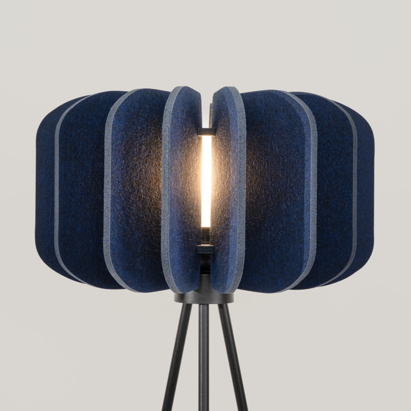 Lampa podłogowa Mula Sollux - Filcowy klosz, granatowa | Kup teraz!