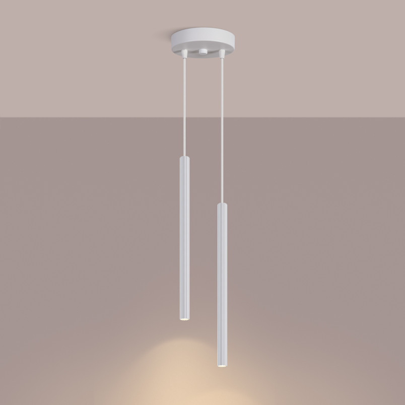 Lampa wisząca Arche Sollux - 2 tuby, biała | Sklep z lampami