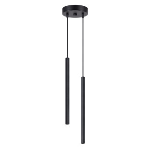 Lampa wisząca Arche Sollux: 2 tuby, czarna - Odkryj nowoczesny design!