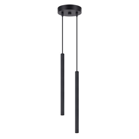 Lampa wisząca Arche Sollux: 2 tuby, czarna - Odkryj nowoczesny design!