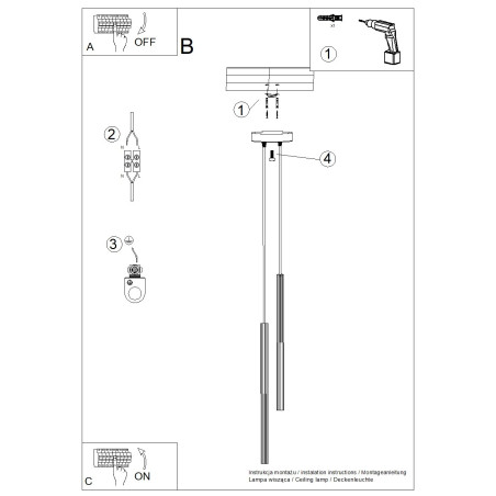 Lampa wisząca Arche Sollux: 2 tuby, czarna - Odkryj nowoczesny design!