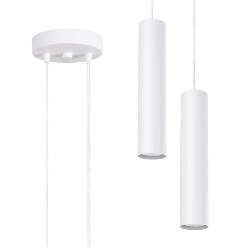 Lampa wisząca LAGOS 2 tuby biała Sollux | Sklep z lampami