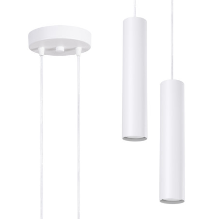 Lampa wisząca LAGOS 2 tuby biała Sollux | Sklep z lampami
