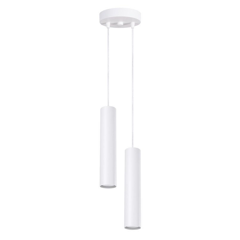 Lampa wisząca LAGOS 2 tuby biała Sollux | Sklep z lampami