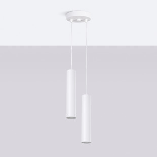 Lampa wisząca LAGOS 2 tuby biała Sollux | Sklep z lampami