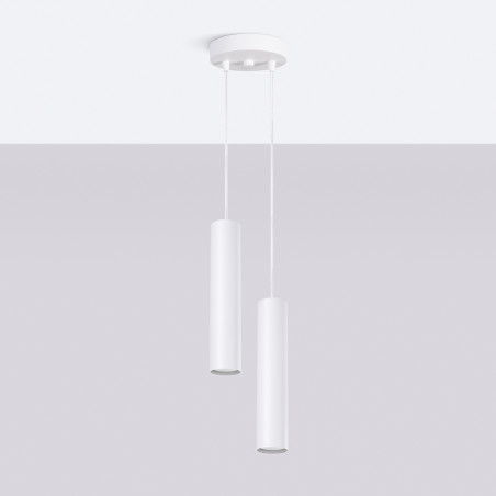 Lampa wisząca LAGOS 2 tuby biała Sollux | Sklep z lampami
