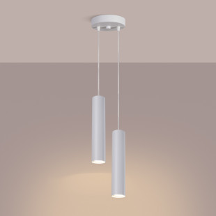 Lampa wisząca LAGOS 2 tuby biała Sollux | Sklep z lampami