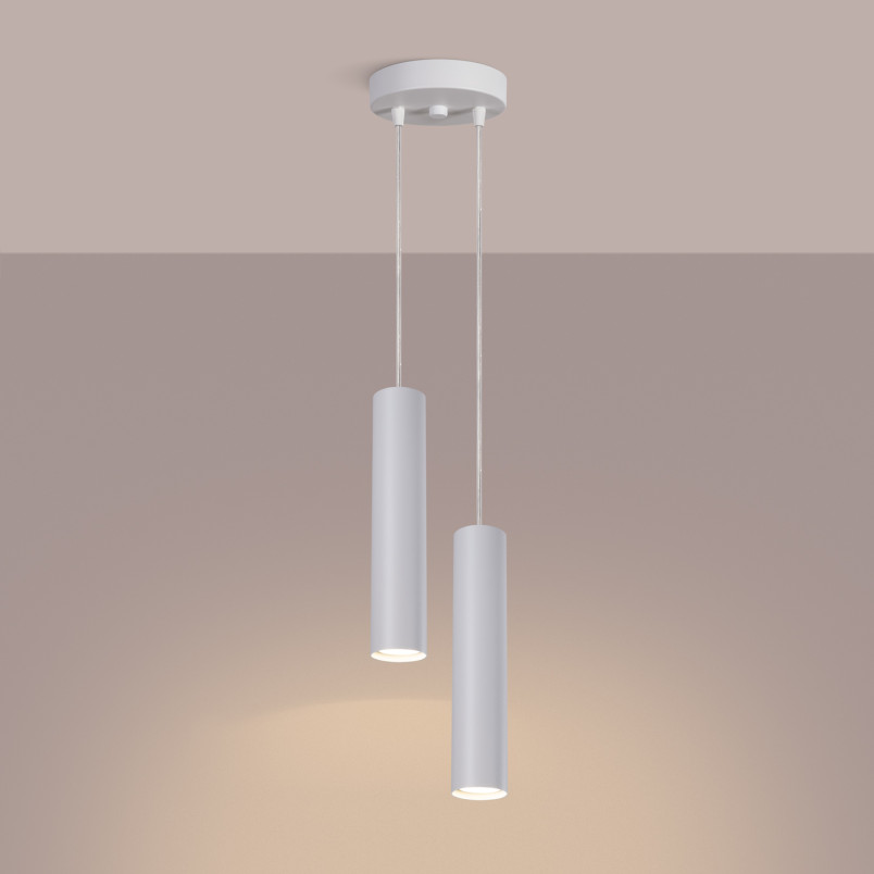 Lampa wisząca LAGOS 2 tuby biała Sollux | Sklep z lampami