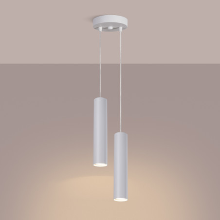 Lampa wisząca LAGOS 2 tuby biała Sollux | Sklep z lampami