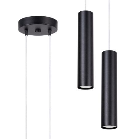 Lampa wisząca Lagos Round 2 tuby | Sollux - Nowoczesny design