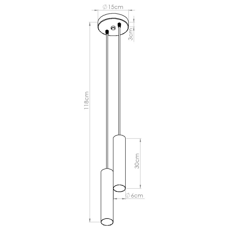 Lampa wisząca Lagos Round 2 tuby | Sollux - Nowoczesny design