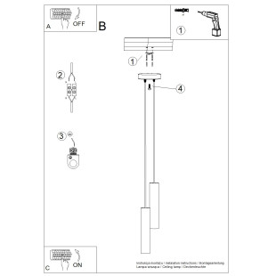 Lampa wisząca Lagos Round 2 tuby | Sollux - Nowoczesny design