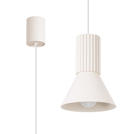 Lampa wisząca Estria Sollux - Metalowy stożek beżowy | Sklep Sollux