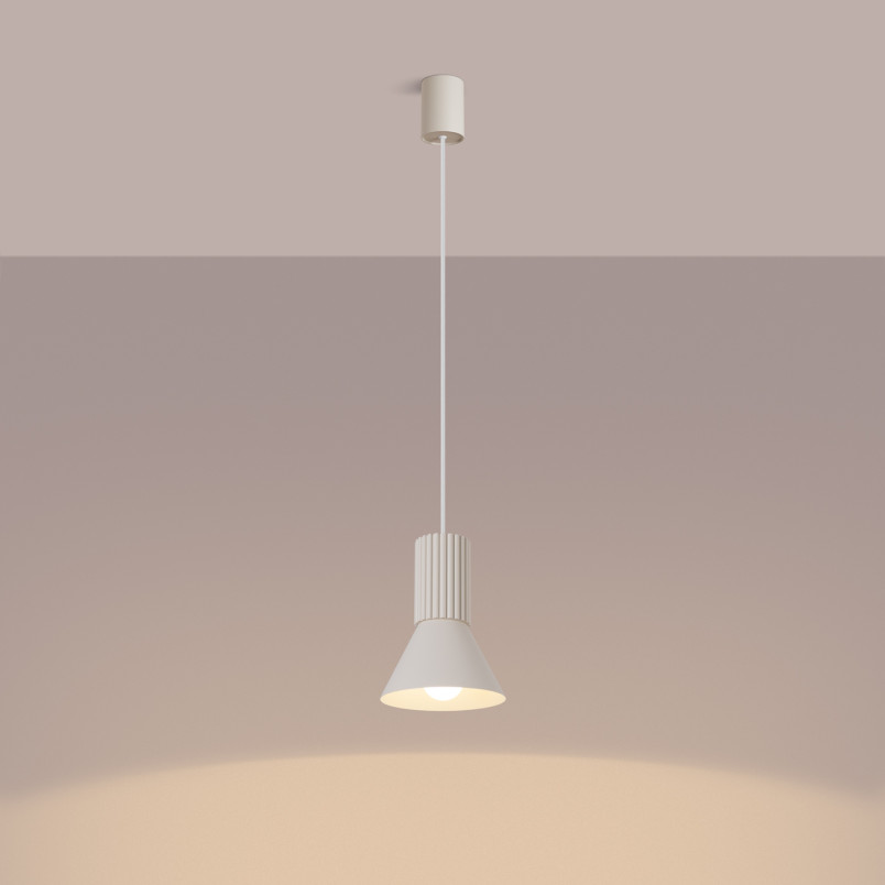 Lampa wisząca Estria Sollux - Metalowy stożek beżowy | Sklep Sollux