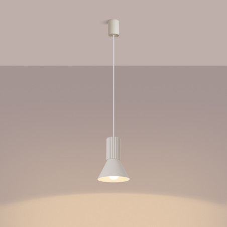 Lampa wisząca Estria Sollux - Metalowy stożek beżowy | Sklep Sollux