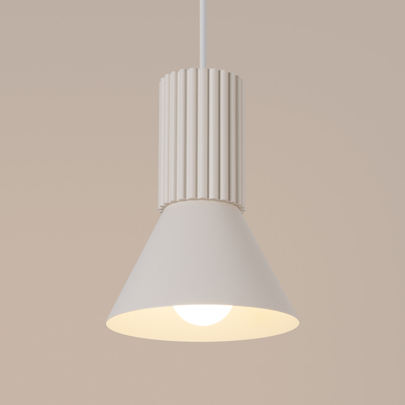 Lampa wisząca Estria Sollux - Metalowy stożek beżowy | Sklep Sollux